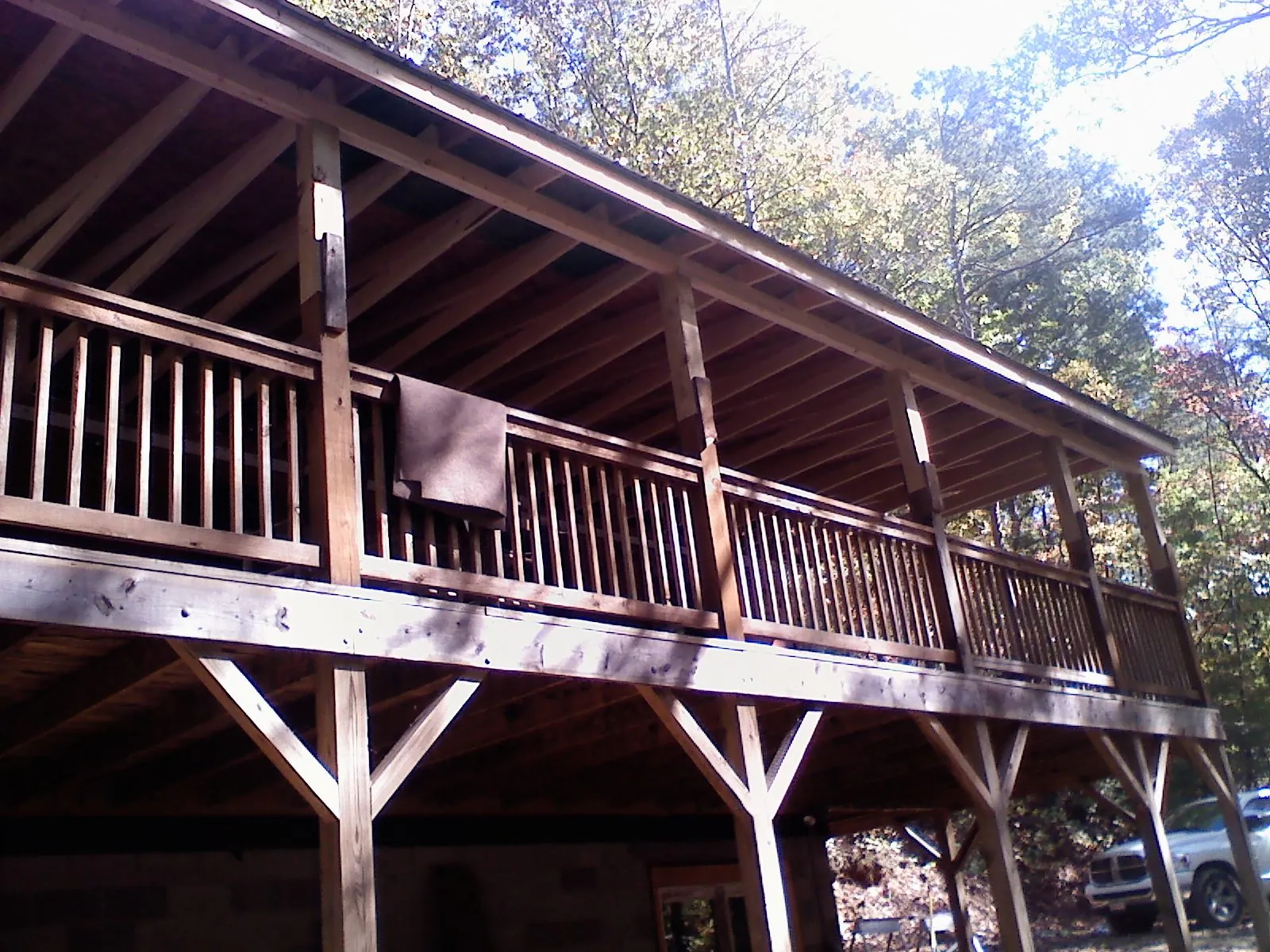 Timber framing under a new elevated porch and deck — Roof Leak Repair in Muscoda by Roofing Brothers